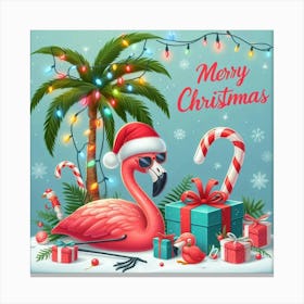 Christmas Flamingo 1 Canvas Print