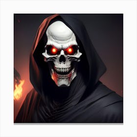 Skeleton With Red Eyes Canvas Print