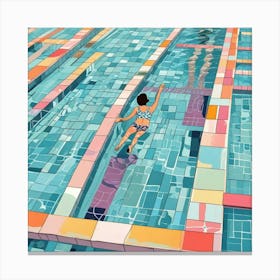 Swimming Art Print (6) Canvas Print