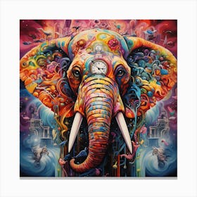 Elephant In Space Canvas Print