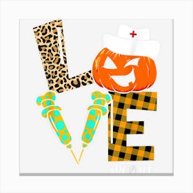 Pcr Nurse Leopard Pumpkin Halloween Love Nurse Life Canvas Print