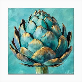 Grafit A Akvarel Paintingartichoke Turquoise Ba Canvas Print