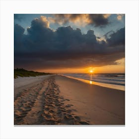 Sunset On The Beach 1 Canvas Print