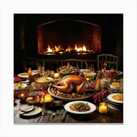 An Age Old Thanksgiving Feast Smothered In The Aroma Of Perfectly Roasted Delicacies From Succulen (4) Canvas Print