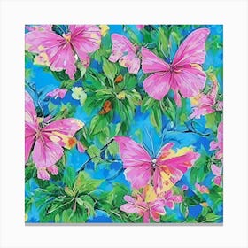 Pink Butterflies 1 Canvas Print