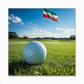 Golf Ball On The Green 2 Canvas Print