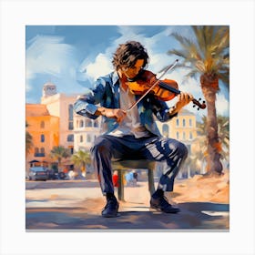 Man Playing The Violin Canvas Print