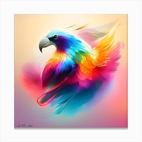 High Quality Color Painting Of A Beautifully Designed Rainbow Lorikeet Canvas Print