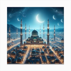 Islamic City At Night 4 Canvas Print