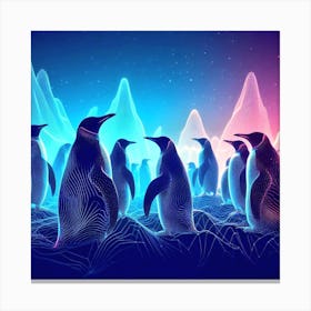 Penguins In Space Canvas Print