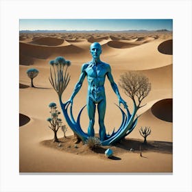 Blue Man In The Desert 10 Canvas Print