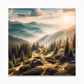 Sunrise In The Mountains Canvas Print