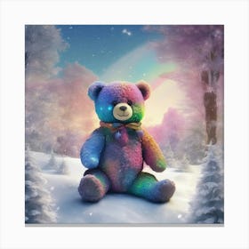 A rainbow teddy bear Canvas Print