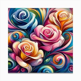 Colorful Roses 8 Canvas Print