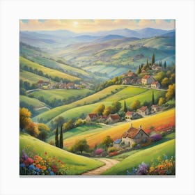 Tuscan Countryside art print Canvas Print