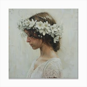 Girl With A Flower Crown 1 Canvas Print