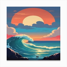 Sunset At The Beach 1 Canvas Print