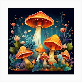 Mushroom Forest 3 Canvas Print