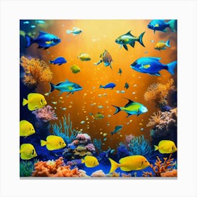 Fishes In The Ocean Canvas Print