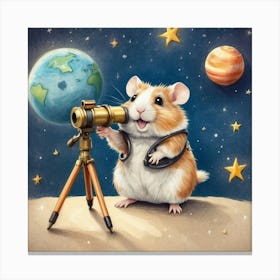 Hamster In Space Canvas Print