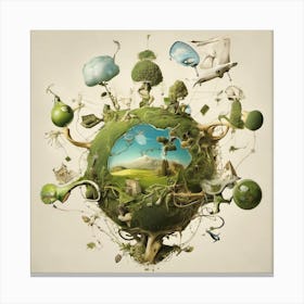 World In 3d Canvas Print