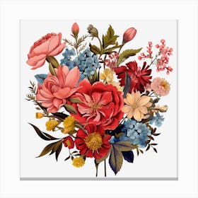 Whimsical Blooms Playful Floral Delight 1 Canvas Print