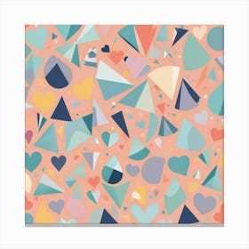 Heart And Triangles Canvas Print