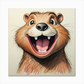 Groundhog Drawing Canvas Print