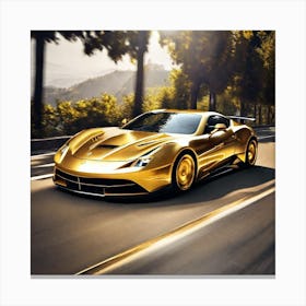 Gold Ferrari 5 Canvas Print