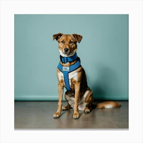 A Photo Of A Dog Sitting On A Chair 1 Canvas Print