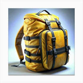 Yellow Leather Backpack With Black Straps 1 Canvas Print