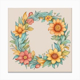 Floral Wreath 6 Canvas Print