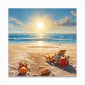 Sunset On The Beach Canvas Print