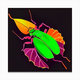Beetle On A Leaf Canvas Print