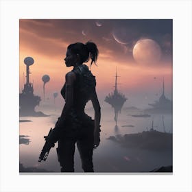 Woman In Space Canvas Print