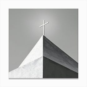 Cross On Top Of Church Canvas Print