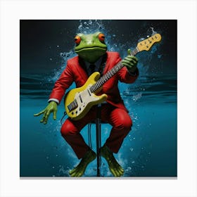 Frog With Guitar Canvas Print