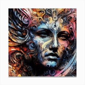 A colourful An image of statue of An angel Canvas Print