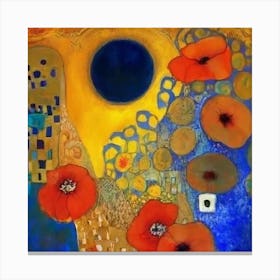 Poppies By Gustav Klimt Canvas Print