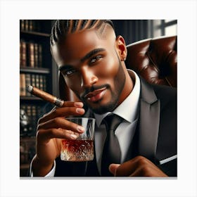 Portrait Of A Man With A Cigar-2 Canvas Print