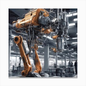 Robot In A Factory Canvas Print