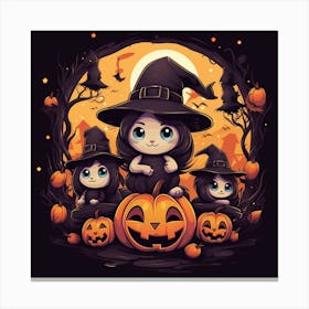 Halloween Witches Canvas Print