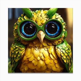 Owl With Glasses Canvas Print