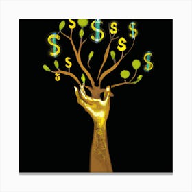 Golden Money Tree Canvas Print