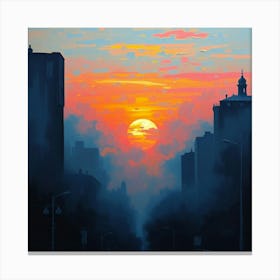 Sunset In New York City 3 Canvas Print