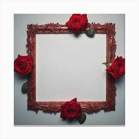 Frame With Roses 21 Canvas Print