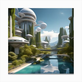 Futuristic City 324 Canvas Print
