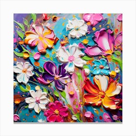 Abstract Flowers Painting Canvas Print