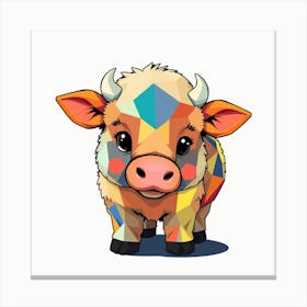 Geometric Cow Canvas Print