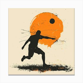 Silhouette Of A Soccer Player Canvas Print